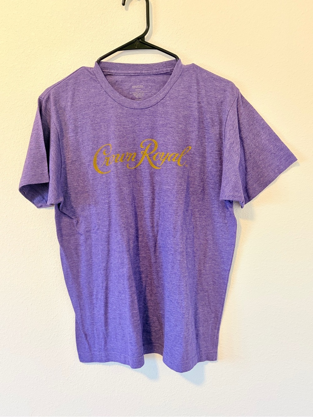 Crown Royal Tangerine Promo Shirt Large Purple Heather Gold Logo Whiskey Tee